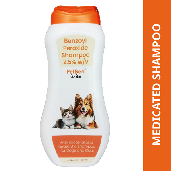 Petcare Petben (Benzoyl peroxide) Shampoo for Dogs Cats (200ml)