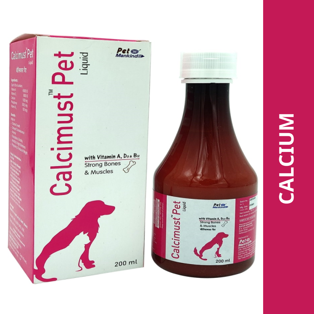 Mankind Calcimust Syrup Calcium Supplement for Dogs and Cats (200ml) Both-Pharmacy Mankind Pharmacy