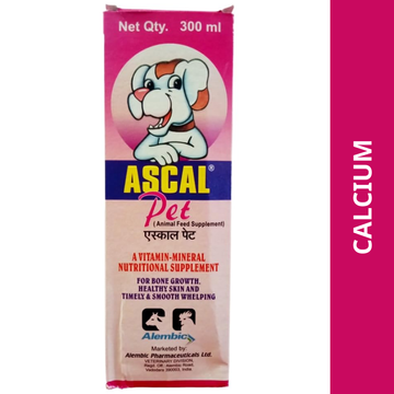 Alembic Ascal Pet Syrup Calcium Supplement for Dogs and Cats (300ml)