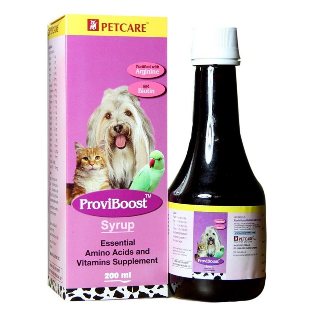 Petcare Provical Pet Calcium Syrup (200ml) and Proviboost Multivitamin Syrup (200ml) Combo for Dogs & Cats Both-Pharmacy Petcare Pharmacy