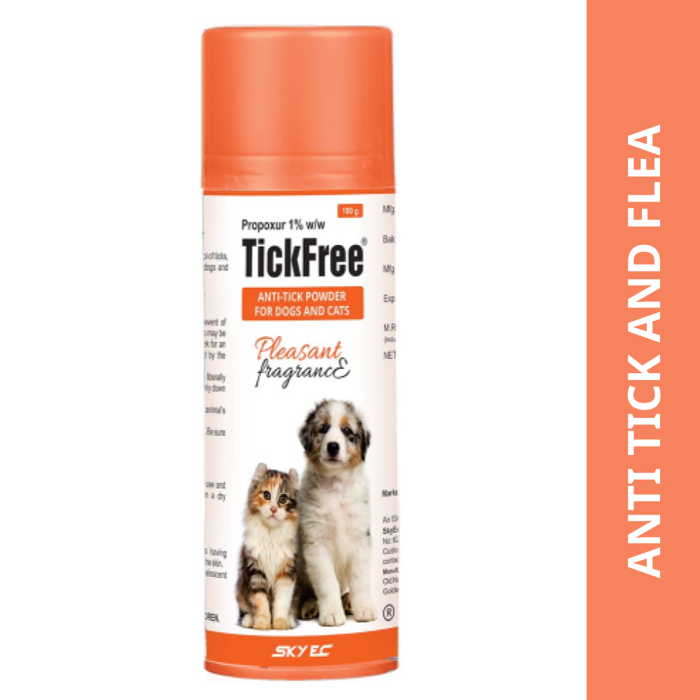 Skyec Tick Free (Propoxur) Tick and Flea Control Powder for Dogs & Cats (100g)