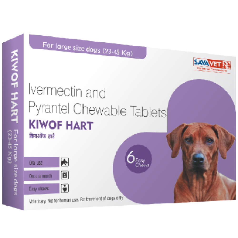 Savavet Kiwof Hart Deworming Tablet for Dogs (pack of 6 tablets)