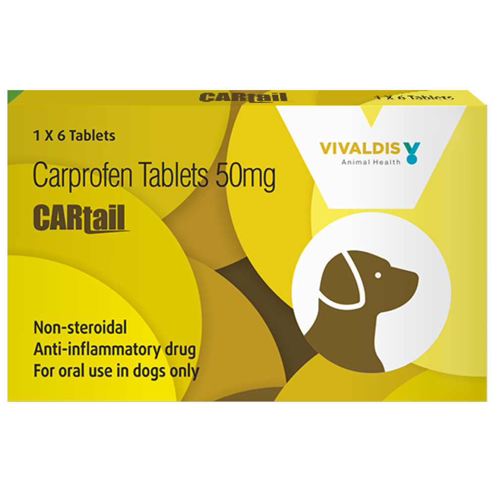 Vivaldis Cartail (Carprofen) 50mg Tablet for Dogs (pack of 6 tablets)