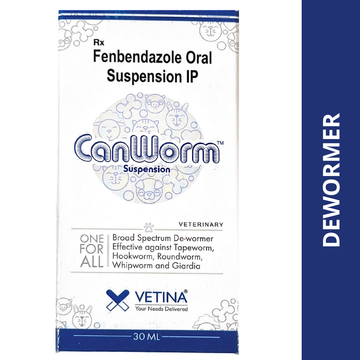 Vetina Canworm (Fenbendazole) Pet Deworming Suspension 30ml