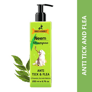 DOGZ & DUDEZ Natural Neem Anti Tick and Flea Shampoo for Dogs and Cats