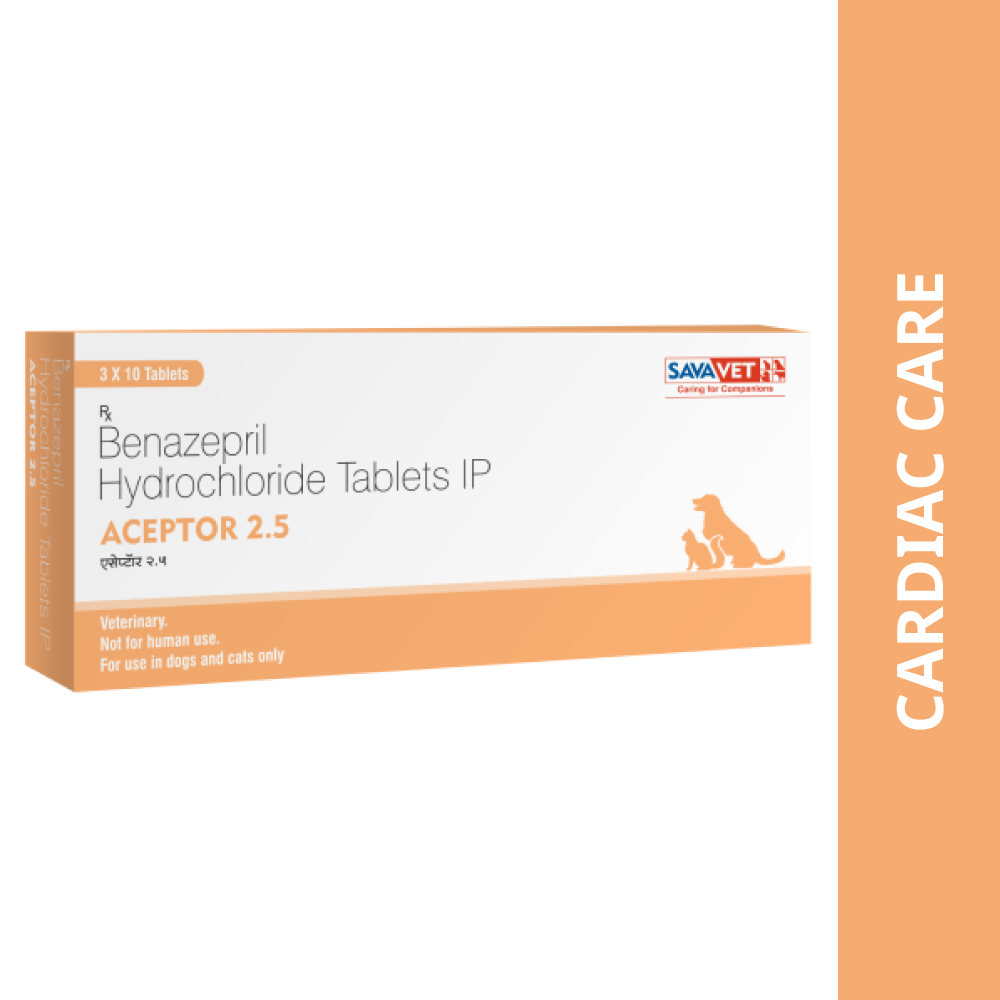 Savavet Aceptor (Benazepril Hydrochloride) 2.5mg Tablet for Dogs & Cats (10 tablets) Both-Pharmacy Savavet Pharmacy