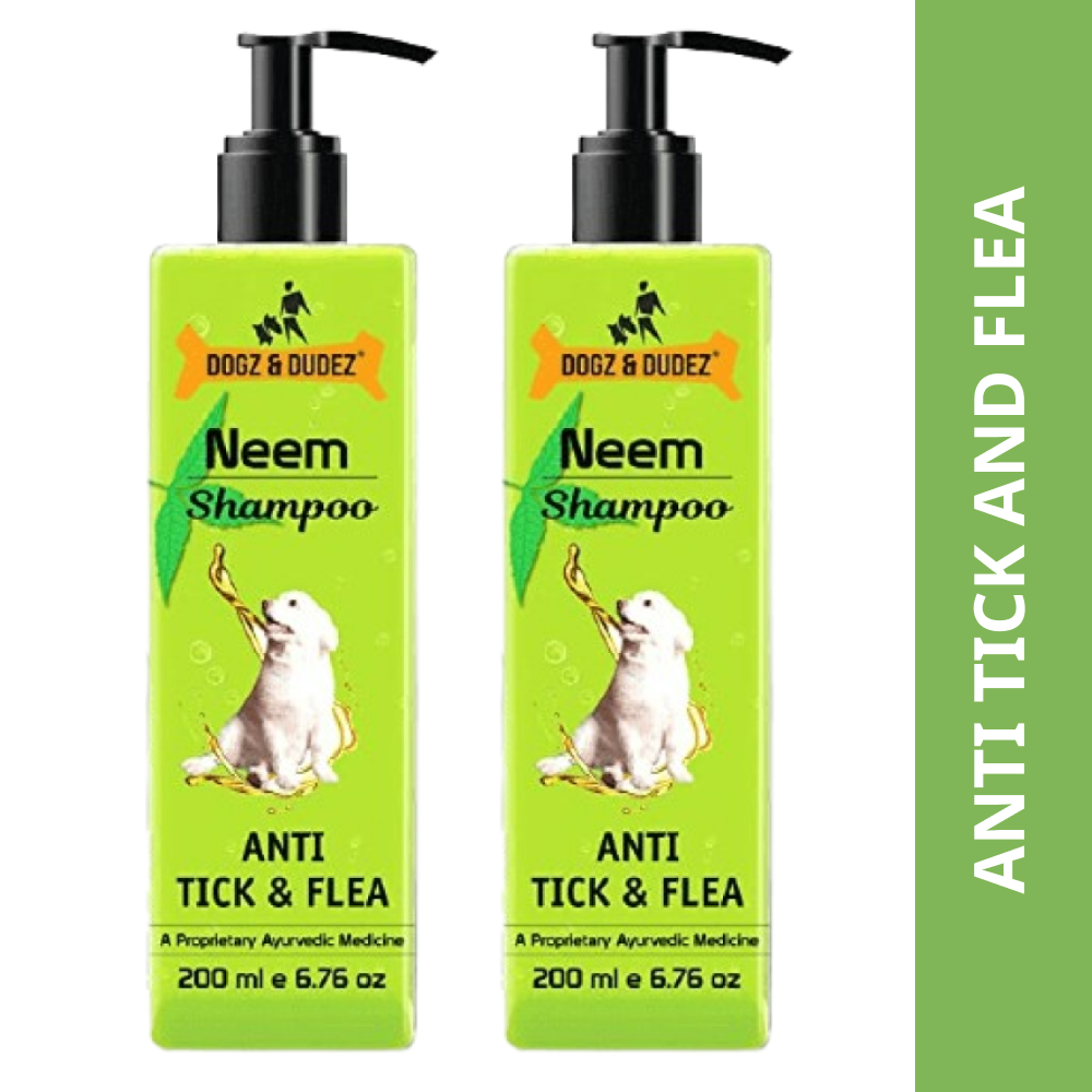 DOGZ & DUDEZ Natural Neem Anti Tick and Flea Shampoo for Dogs and Cats