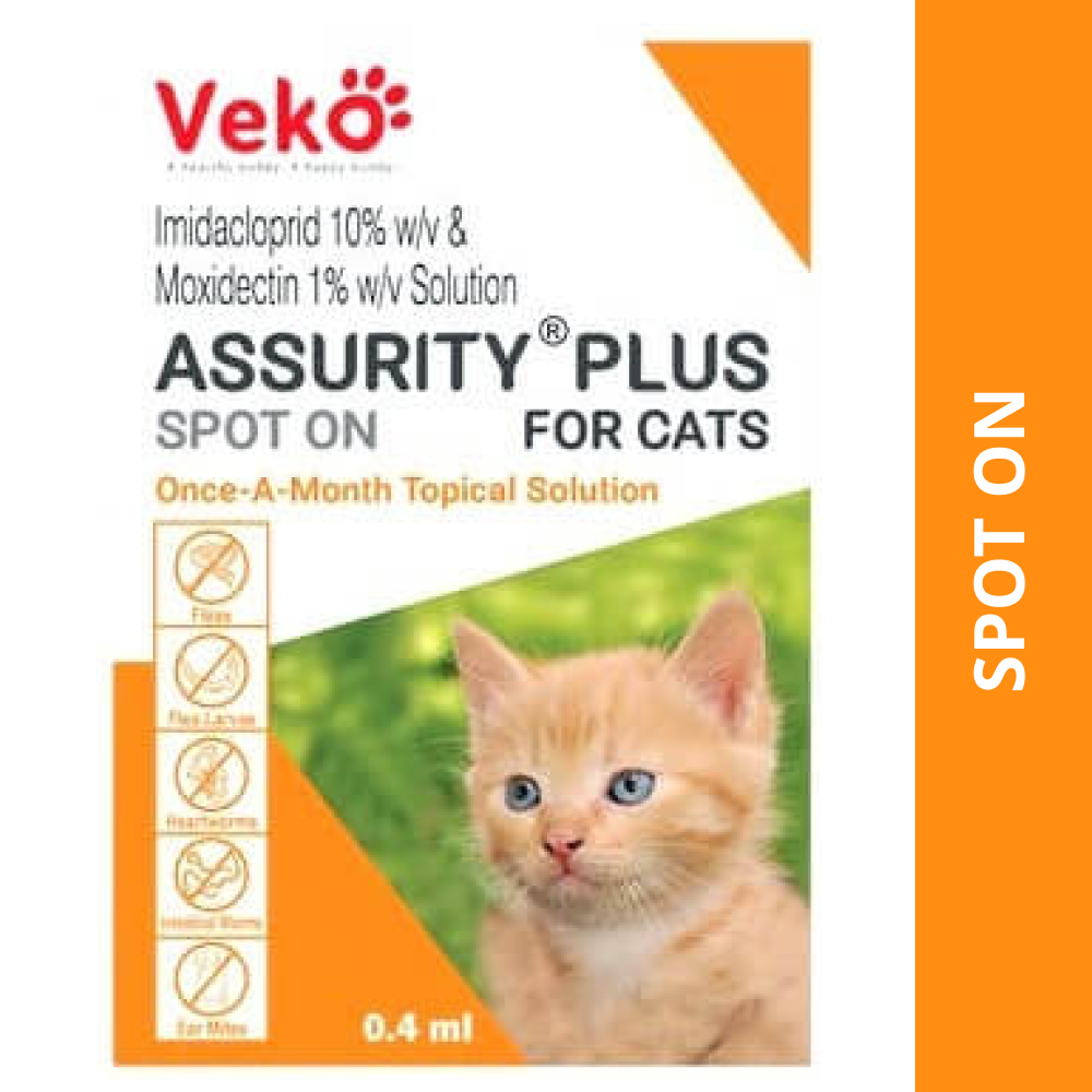 Veko Assurity Plus Tick & Flea Spot On for Cats Cats-Pharmacy Veko Pharmacy Upto 4 kg