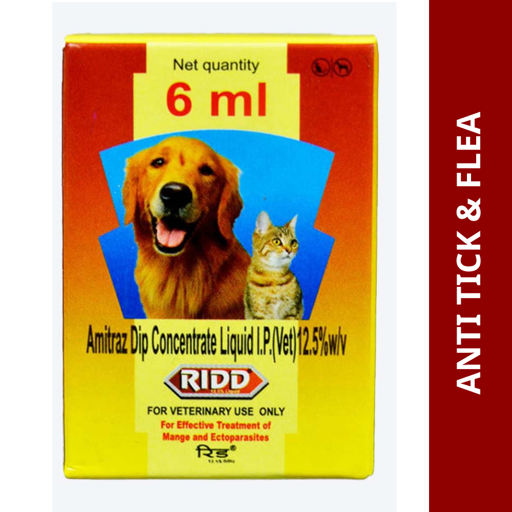 Petcare Ridd (amitraz) Anti Tick & Flea Solution For Dogs Dogs-Pharmacy Petcare Pharmacy 6ml