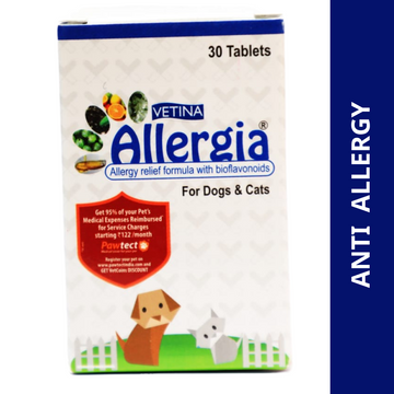 Vetina Allergia Tablet for Dogs and Cats (pack of 30 tablets)