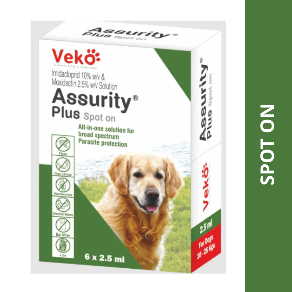 Veko Assurity Plus Spot On for Dogs of 10 to 25kg canines.