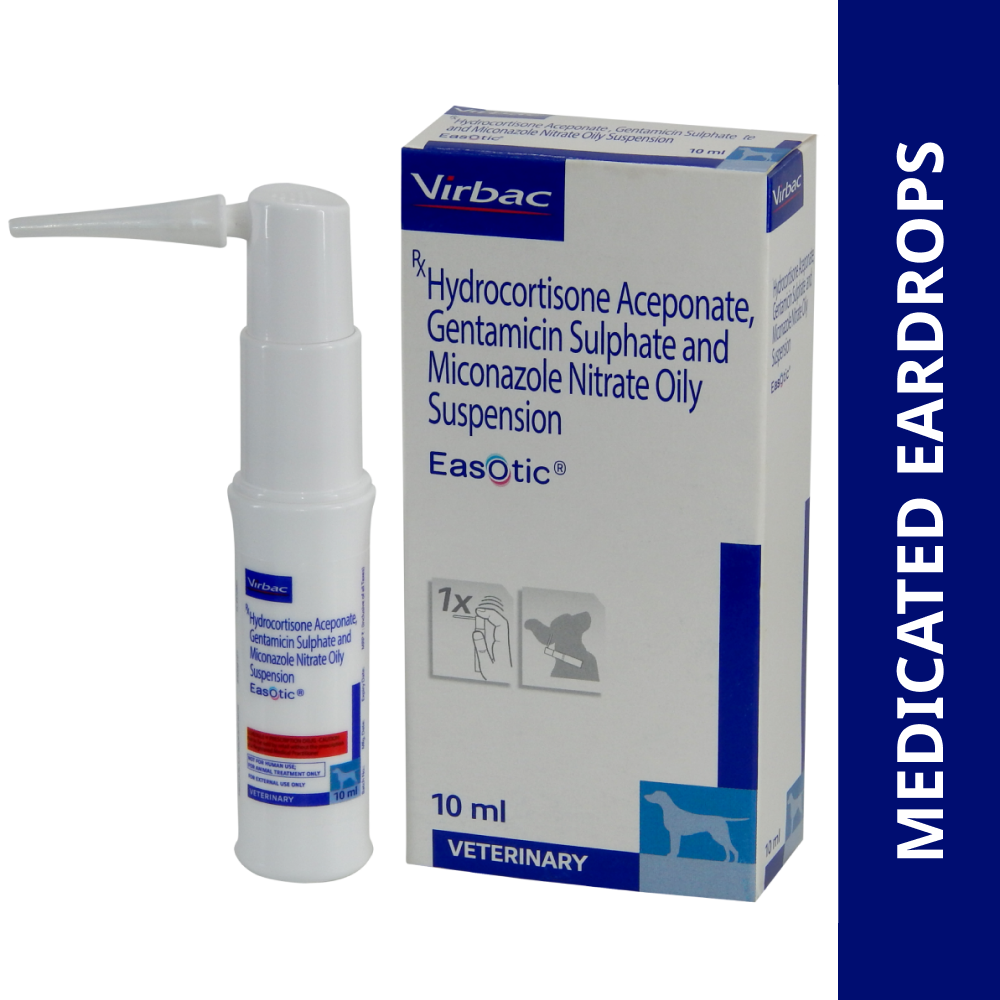 Virbac Easotic Ear Drops (10ml) for Dogs and Cats 