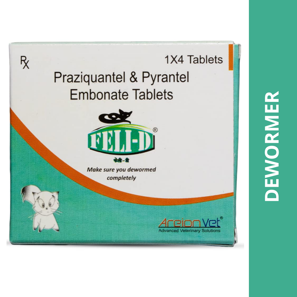 Areion Vet Feli D Deworming Tablets for Cats (pack of 4 tablets) Cats-Pharmacy Areion Vet Pharmacy
