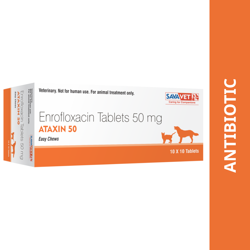 Savavet Ataxin (Enrofloxacin) Tablet for Dogs & Cats (pack of 10 tablets) Both-Pharmacy Savavet Pharmacy