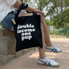 Talking Dog Club Double Income Single Pup Carry All Tote Bag for Women (Black) Pet Parent-Clothing & Accessories Talking Dog Club Dropship 14x16in