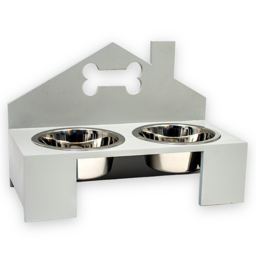 Talking Dog Club Home Sweet Home Doggy Bowl Diners for Dogs (Grey)