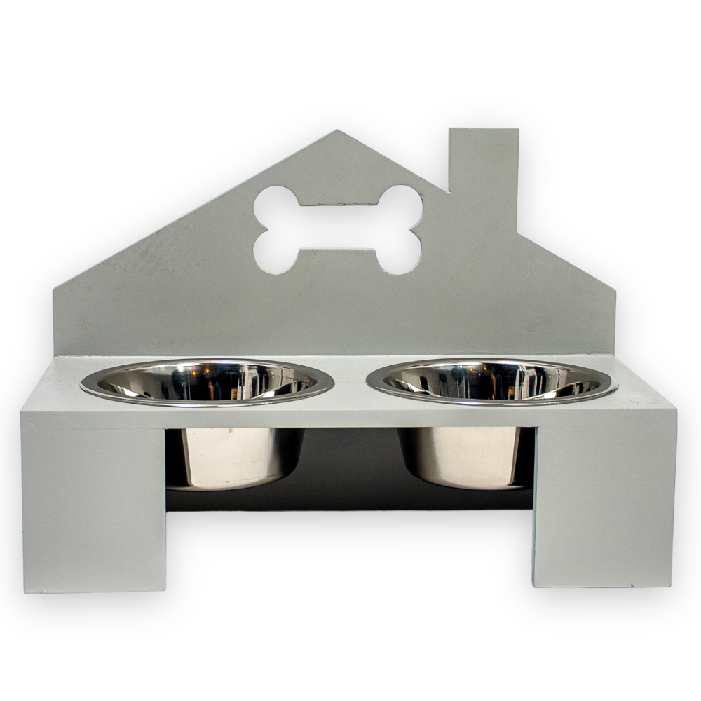 Talking Dog Club Home Sweet Home Doggy Bowl Diners for Dogs (Grey)
