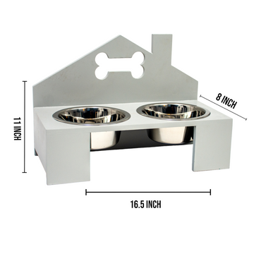 Talking Dog Club Home Sweet Home Doggy Bowl Diners for Dogs (Grey)