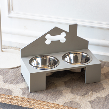 Talking Dog Club Home Sweet Home Doggy Bowl Diners for Dogs (Grey)