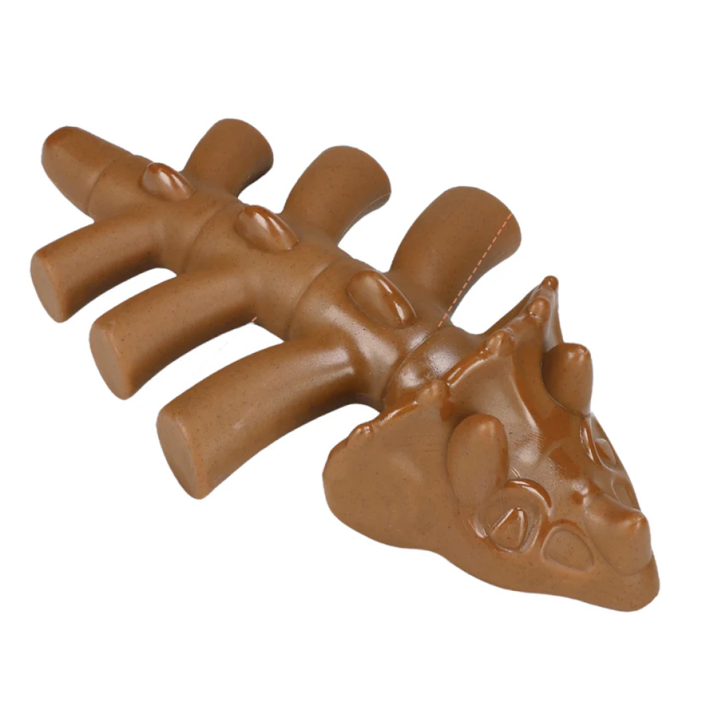 Talking Dog Club Dinosaur Nylon Bone Heavy Chew Toy for Dogs (Brown) Dogs-Toys Talking Dog Club Dropship 19x11 cm