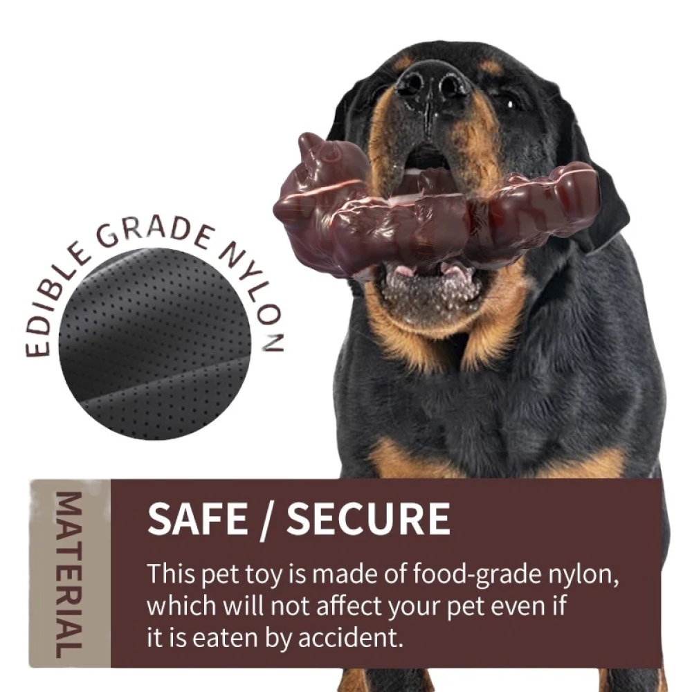 Talking Dog Club Rhino Nylon Bone Heavy Chew Toy for Dogs (Brown) Dogs-Toys Talking Dog Club Dropship