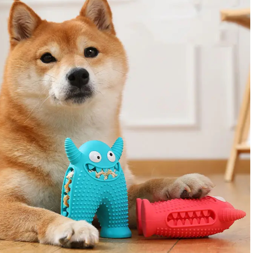 Talking Dog Club Monster Tough Rubber Toy for Dogs and Cats (Pink) Dogs-Toys Talking Dog Club Dropship