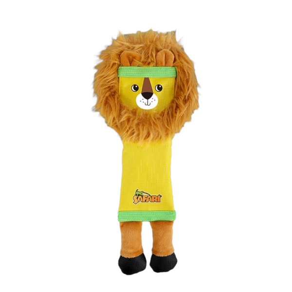 Talking Dog Club Tough Lion Squeaky Plush Toy for Dogs (Yellow