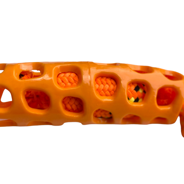 Talking Dog Club Tug and Pull Squeaky Rope Toy for Dogs (Orange)