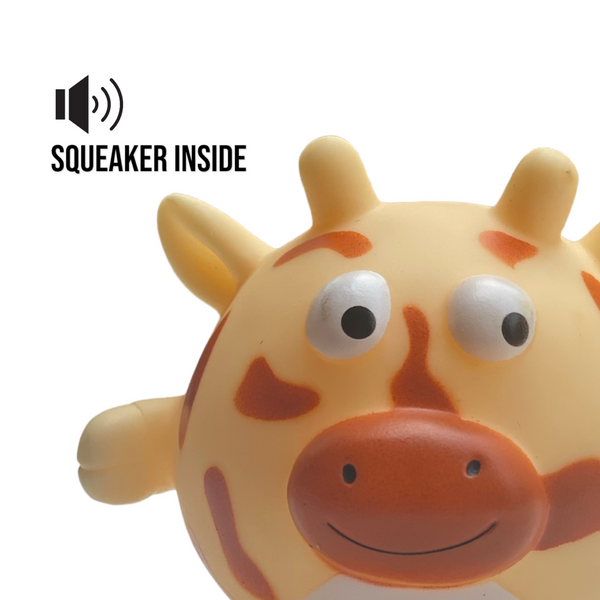 Talking Dog Club Giraffe Bouncy Ball Toy for Dogs (Orange)