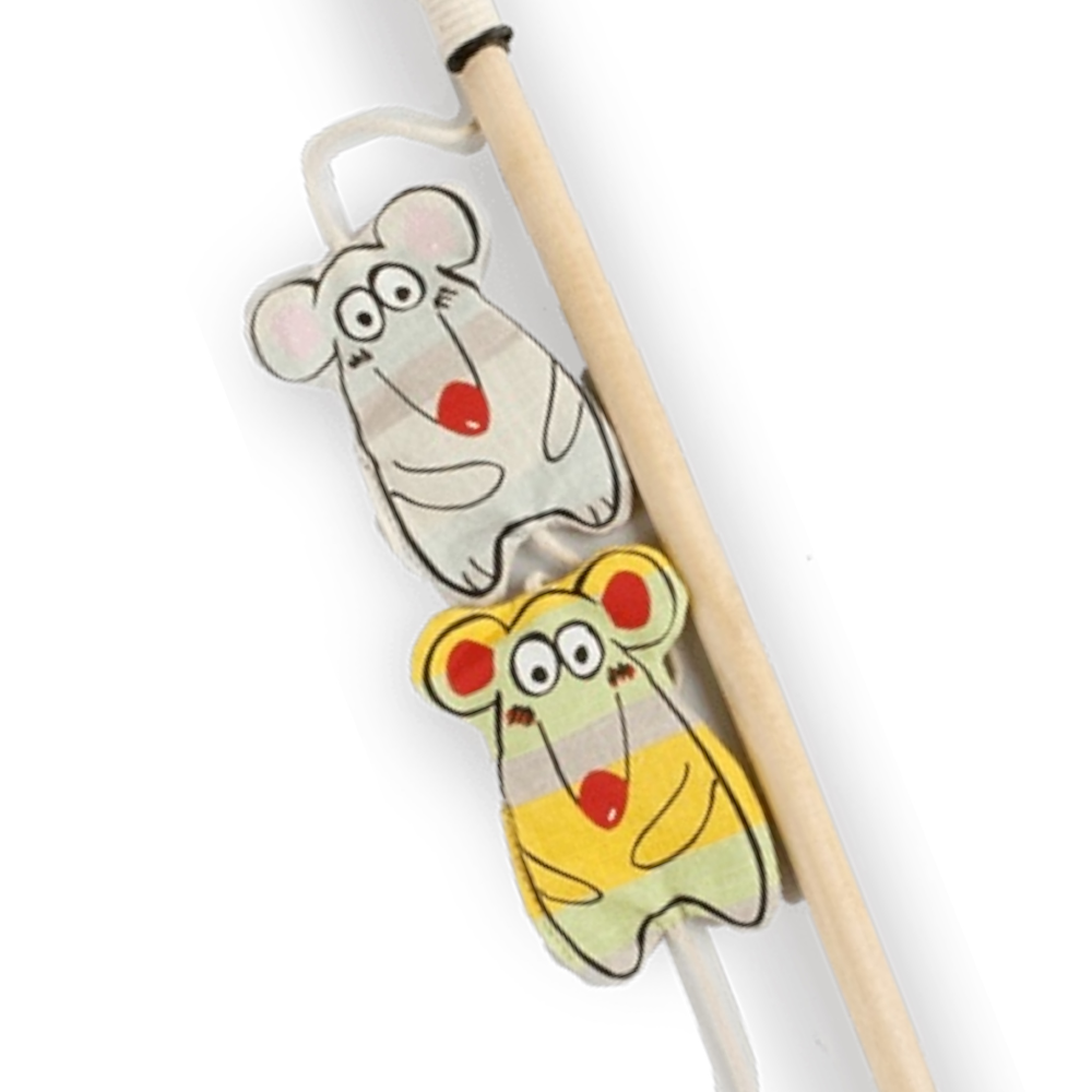 Talking Dog Club Curious Mice Wand Toy for Cats (Cream) Cats-Toys Talking Dog Club Dropship