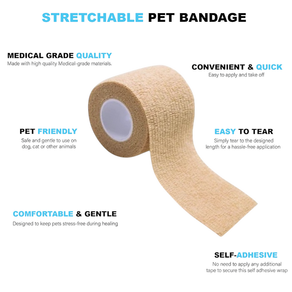Talking Dog Club Self Adhesive Paws Wraps for Dogs (Beige)