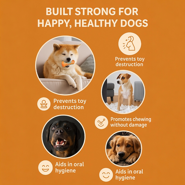 Talking Dog Club Rubber Bone Treat Dispenser Toy for Dogs (Orange)