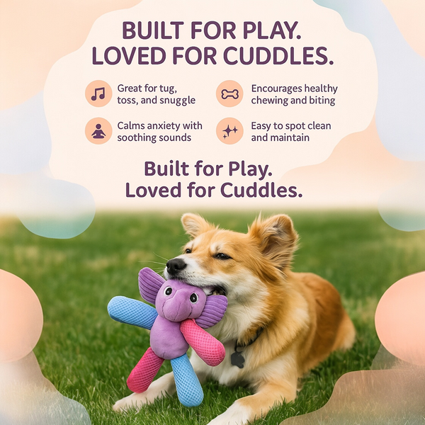Talking Dog Club Baby Elephant Plush Toy for Dogs (Purple)