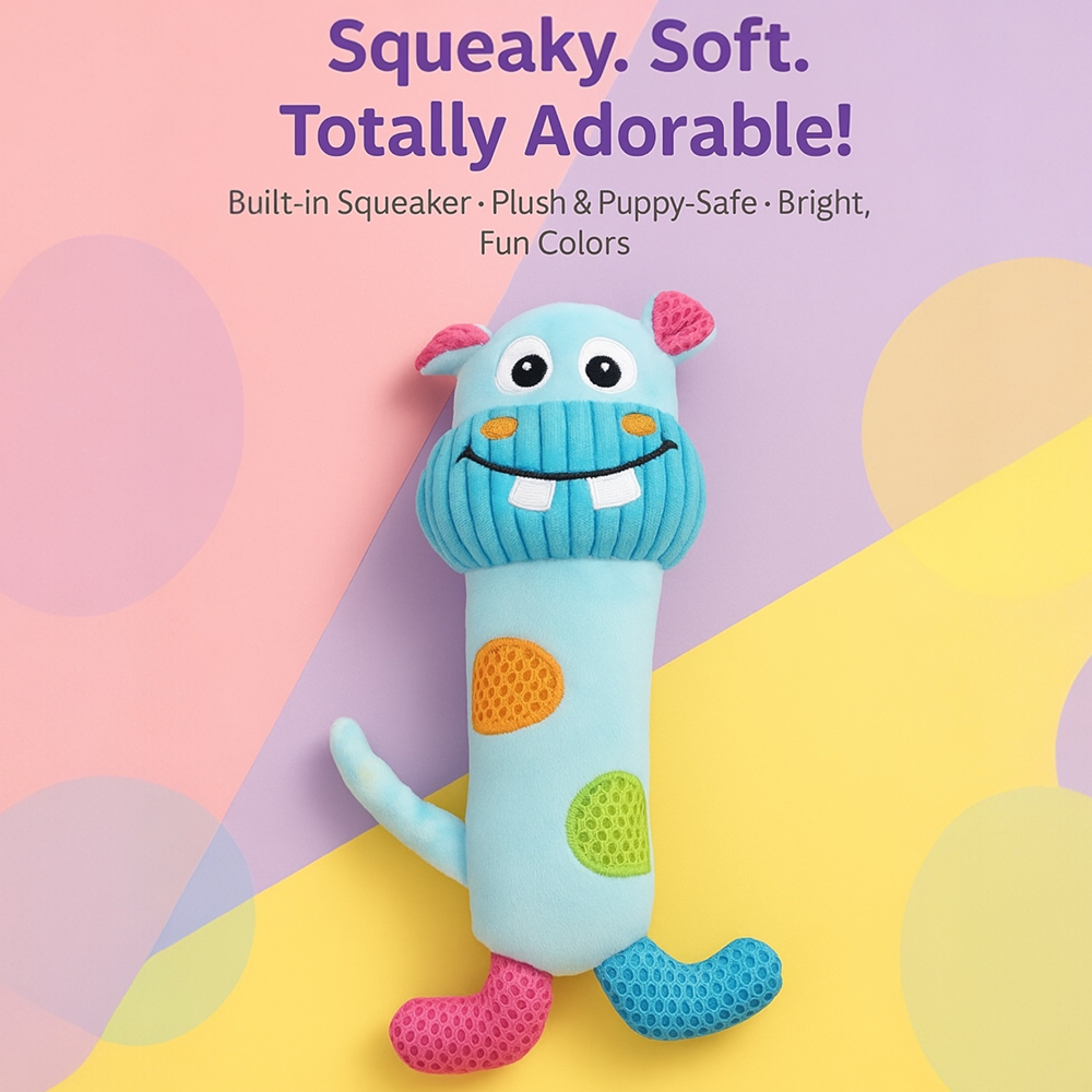 Talking Dog Club Baby Hippo Stick Plush Toy for Dogs (Blue) Dogs-Toys Talking Dog Club Dropship