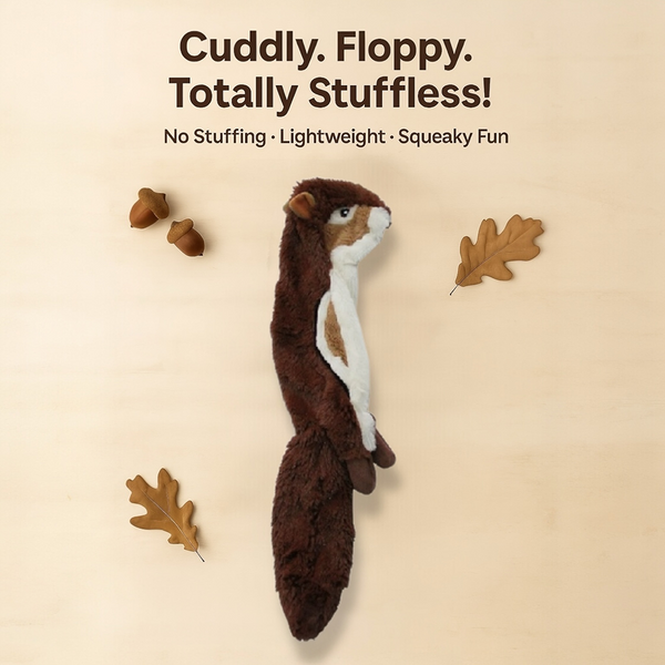 Talking Dog Club Chipmunk Stuffless Plush Toy for Dogs (Brown)