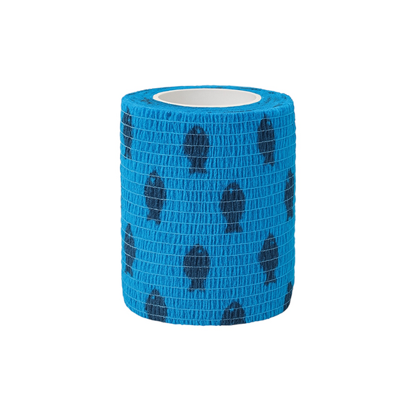 Talking Dog Club Self Adhesive Paws Wraps for Dogs (Blue Fish)