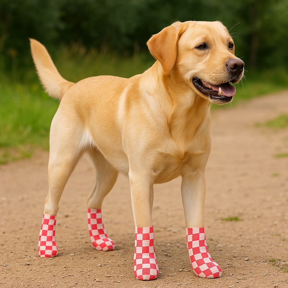 Talking Dog Club Self Adhesive Paws Wraps for Dogs (Red and White) Dogs-Clothing & Accessories Talking Dog Club Dropship