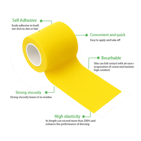 Talking Dog Club Self Adhesive Paws Wraps for Dogs (Yellow)