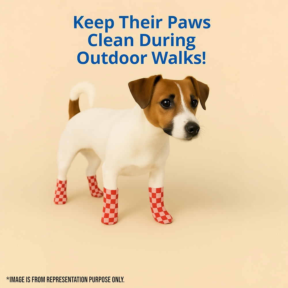 Talking Dog Club Self Adhesive Paws Wraps for Dogs (Red and White) Dogs-Clothing & Accessories Talking Dog Club Dropship