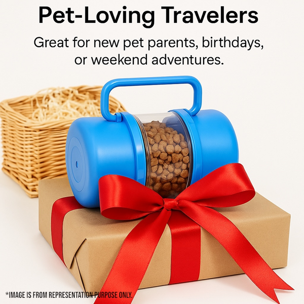 Talking Dog Club 3 in 1 Travel Bowl Set for Dogs and Cats (Blue)