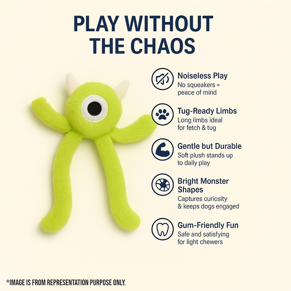 Talking Dog Club Bouncing Monster Tug Toy for Dogs (Blue)