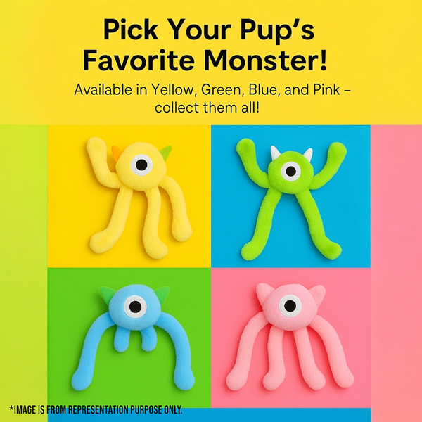 Talking Dog Club Bouncing Monster Tug Toy for Dogs (Blue)