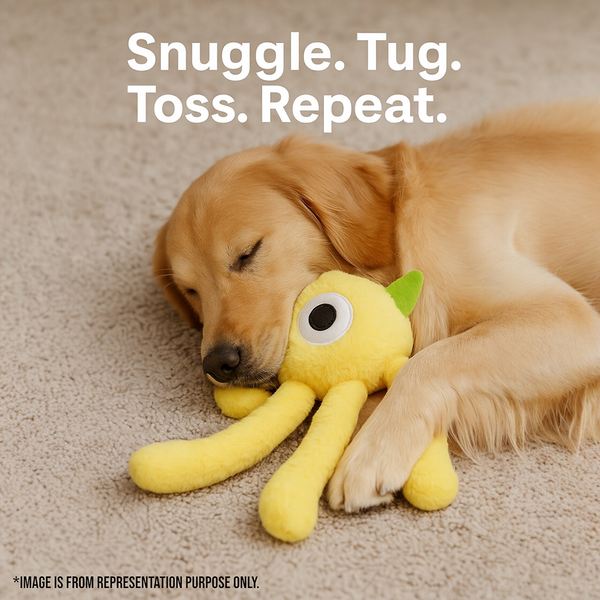 Talking Dog Club Bouncing Monster Tug Toy for Dogs (Blue)