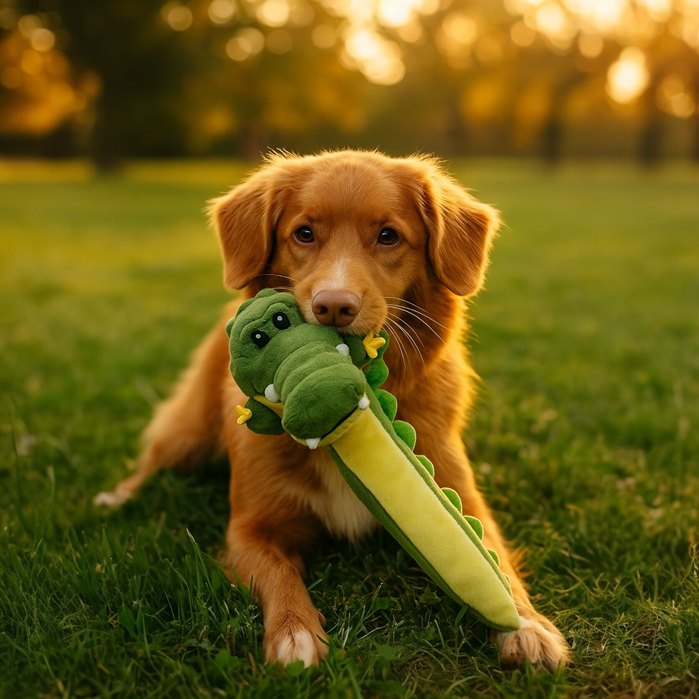 Talking Dog Club Gator Plush Toy for Dogs (Green) Dogs-Toys Talking Dog Club Dropship