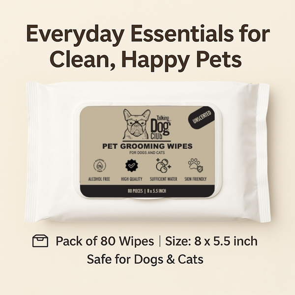Talking Dog Club Pet Grooming Unscented Wipes for Dogs and Cats