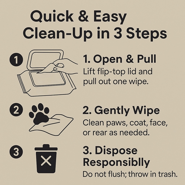 Talking Dog Club Pet Grooming Unscented Wipes for Dogs and Cats
