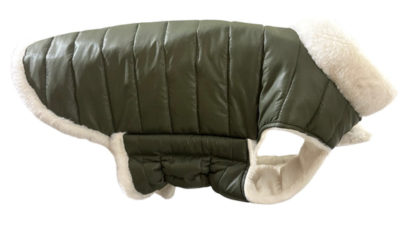 Woofiezz Warm & Comfortable Winter Jackets for Dogs and Cats (Olive Green)