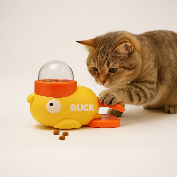 Talking Dog Club Oh Duck 3 Portion Cups Included Treat Dispenser for Dogs and Cats