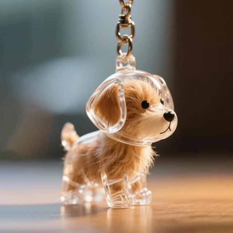 Talking Dog Club Standing Dog Hair Keepsake Capsule Key Chain Pet Parent-Gifting & Merch Talking Dog Club Dropship 21.5x14.5cm