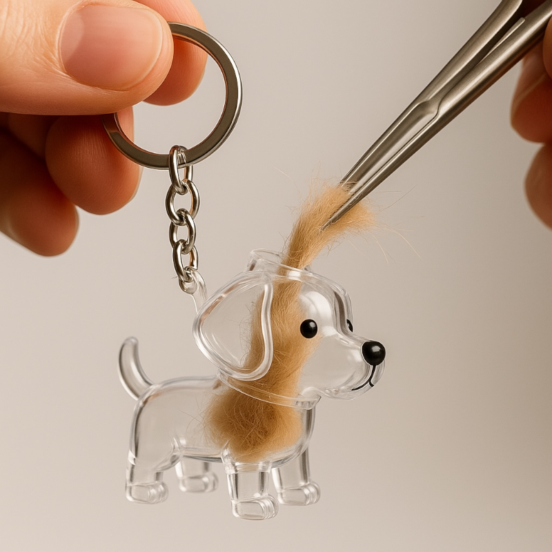 Talking Dog Club Standing Dog Hair Keepsake Capsule Key Chain Pet Parent-Gifting & Merch Talking Dog Club Dropship